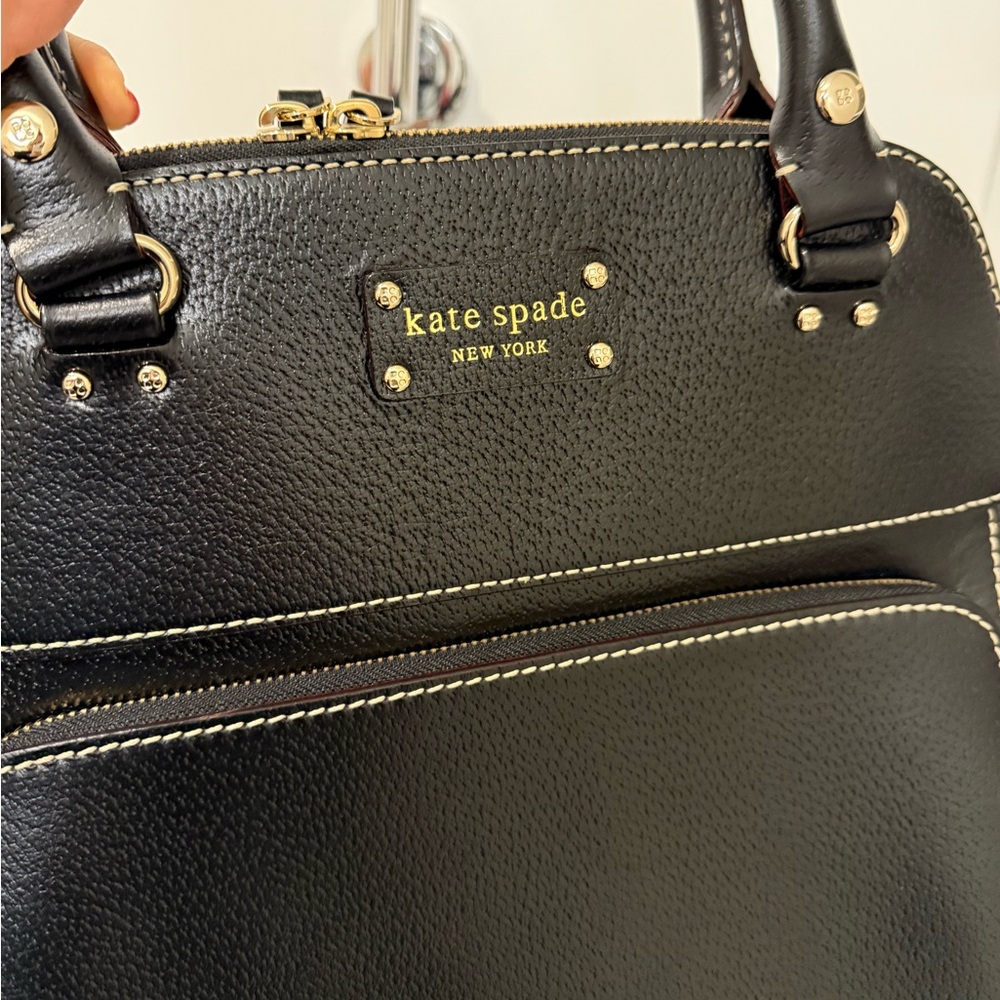 Kate Spade Baxter Street Catalina Black Leather Satchel‎ Bag, Very Gently Used - Picture 5 of 7